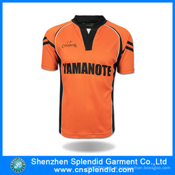 Cheap Wholesale Football Jersey Orange Soccer Uniformes para Equipes
